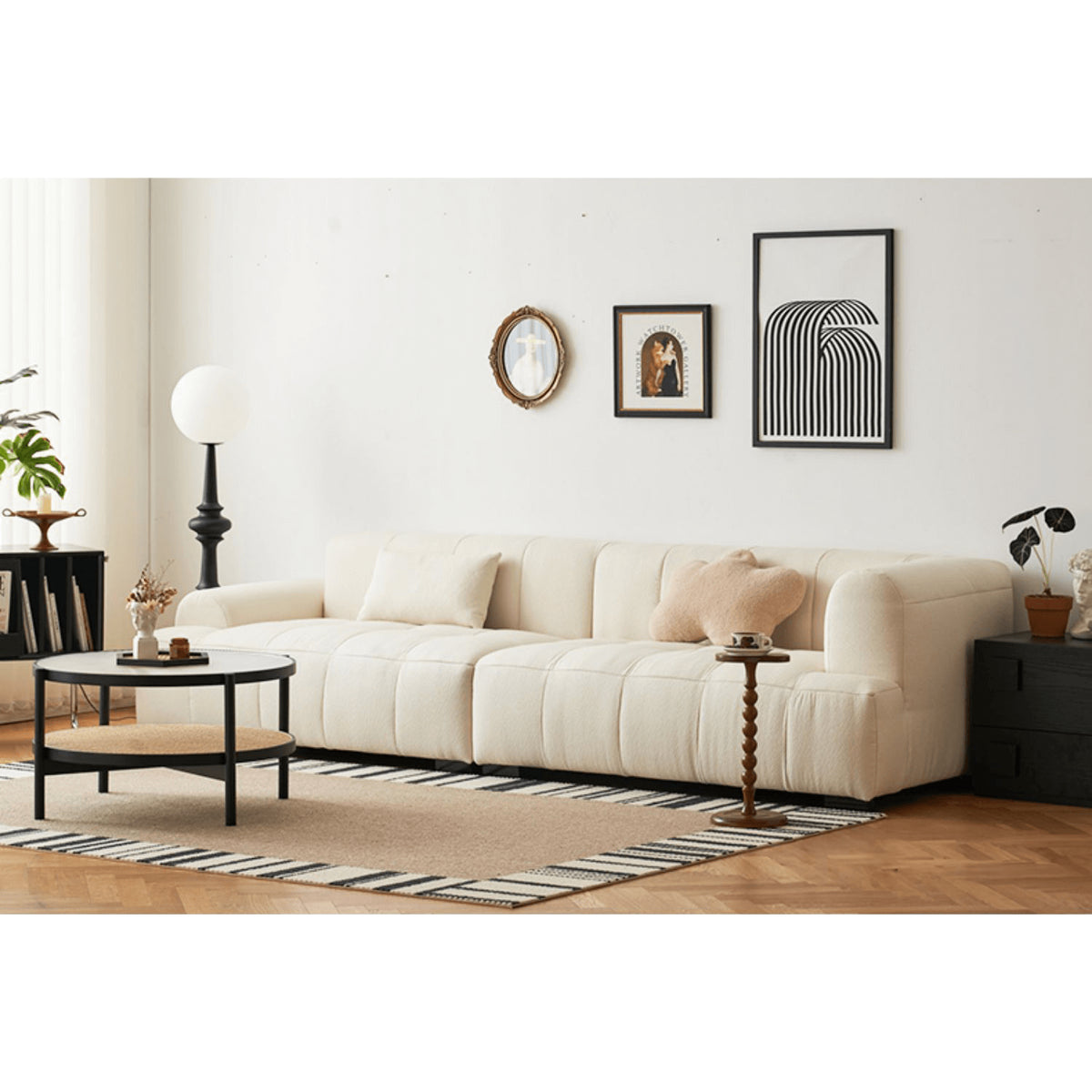 Luxurious White Flannel Sofa - Ultimate Comfort & Elegant Design yw-192