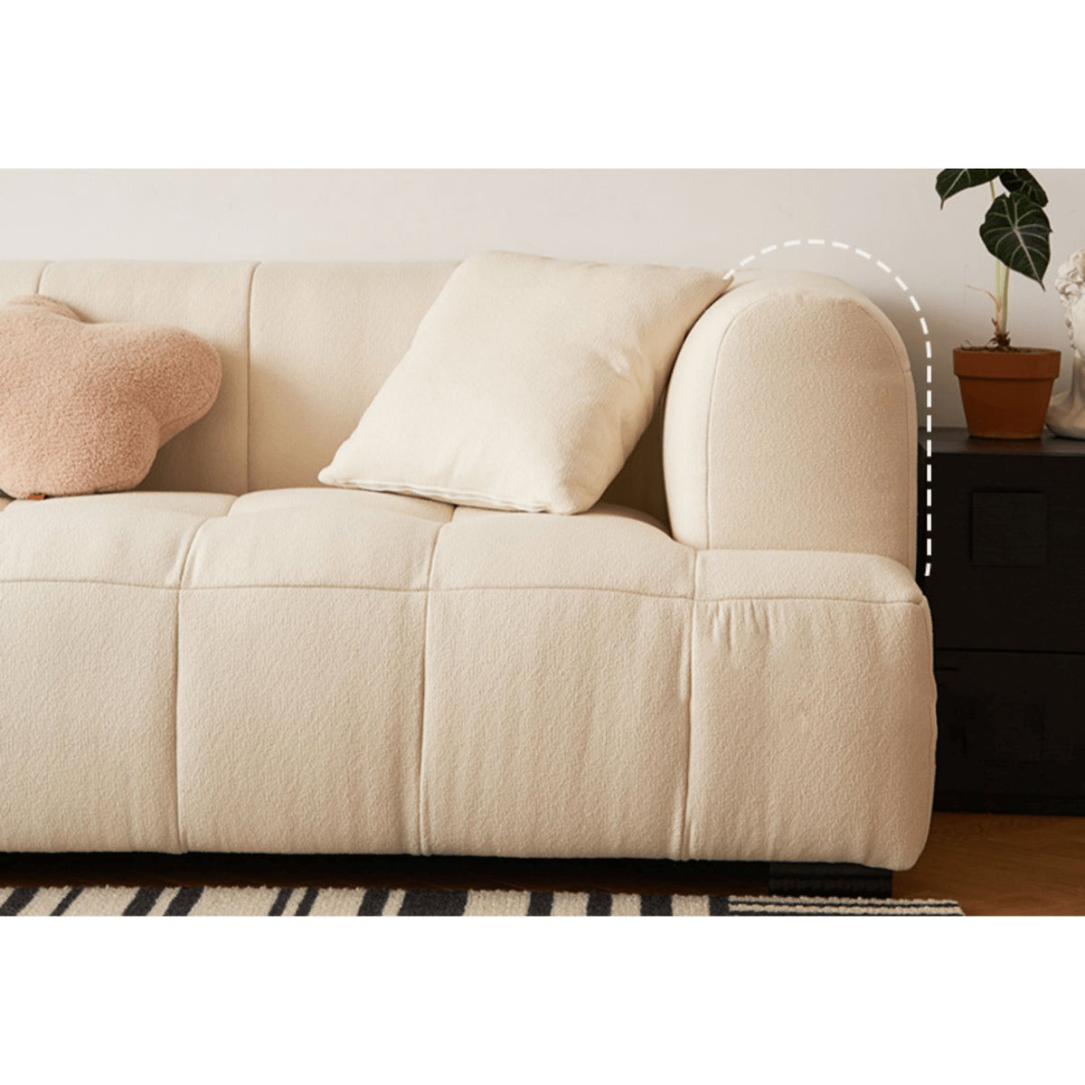 Luxurious White Flannel Sofa - Ultimate Comfort & Elegant Design yw-192