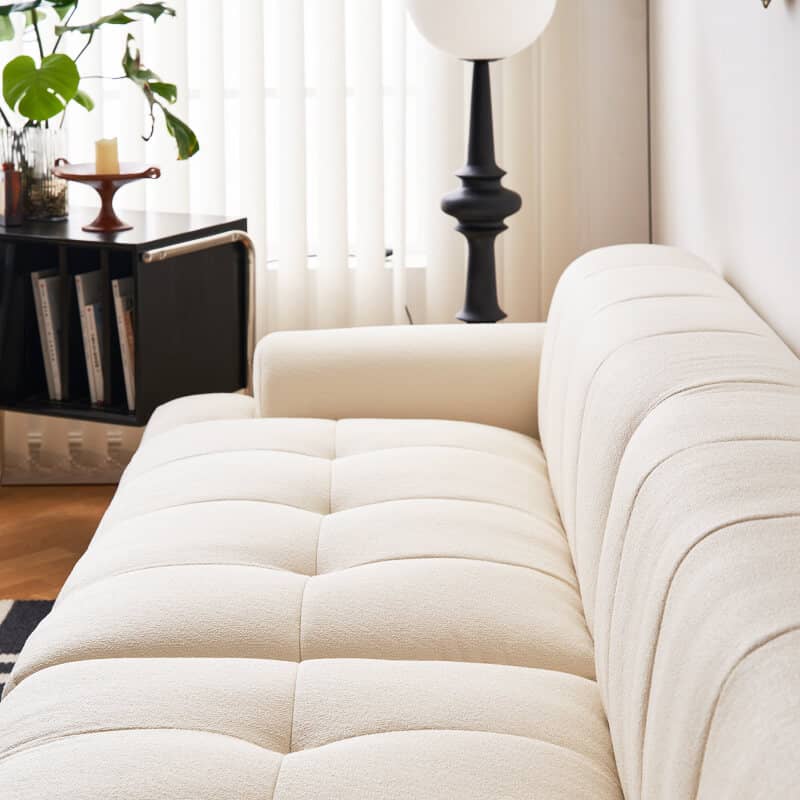 Luxurious White Flannel Sofa - Ultimate Comfort & Elegant Design yw-192