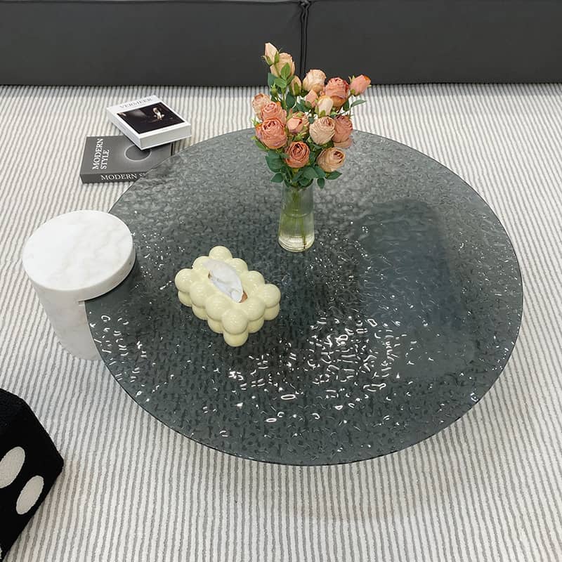 Modern Light Gray Sintered Stone Tea Table - Stylish Living Room Centerpiece yw-198