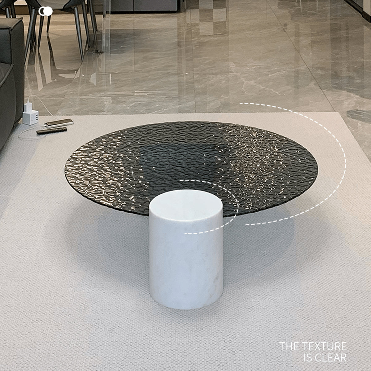 Modern Light Gray Sintered Stone Tea Table - Stylish Living Room Centerpiece yw-198