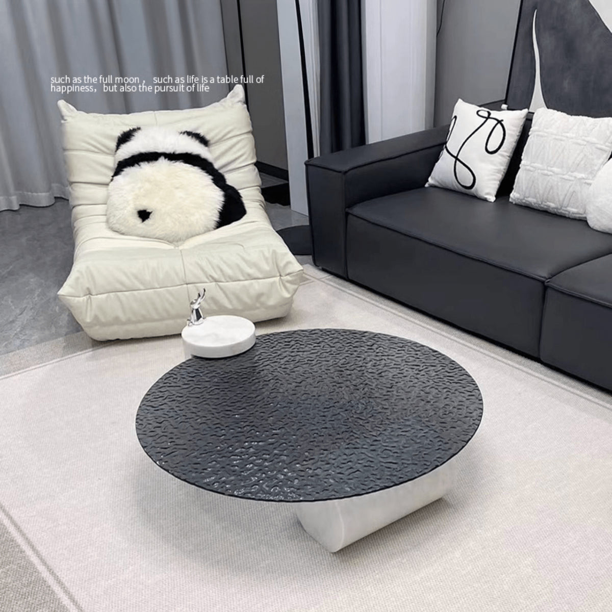 Modern Light Gray Sintered Stone Tea Table - Stylish Living Room Centerpiece yw-198