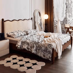 Luxury Brown Walnut Bedside Cupboard - Elegant Nightstand Storage Solution yw-206