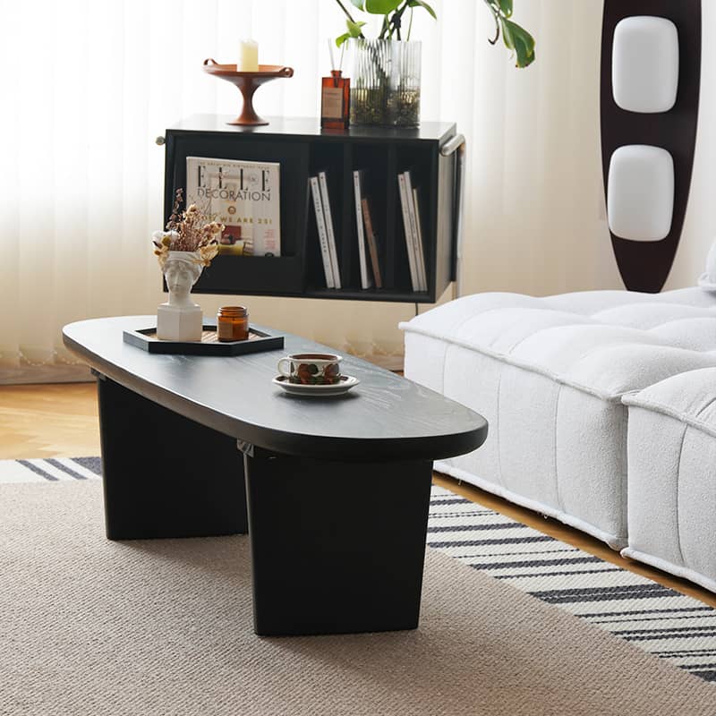 Sleek & Modern Black Wood Tea Table - Perfect for Your Contemporary Living Room Decor yw-210