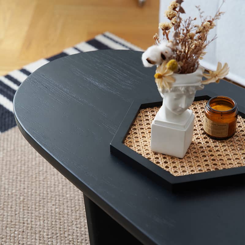 Sleek & Modern Black Wood Tea Table - Perfect for Your Contemporary Living Room Decor yw-210