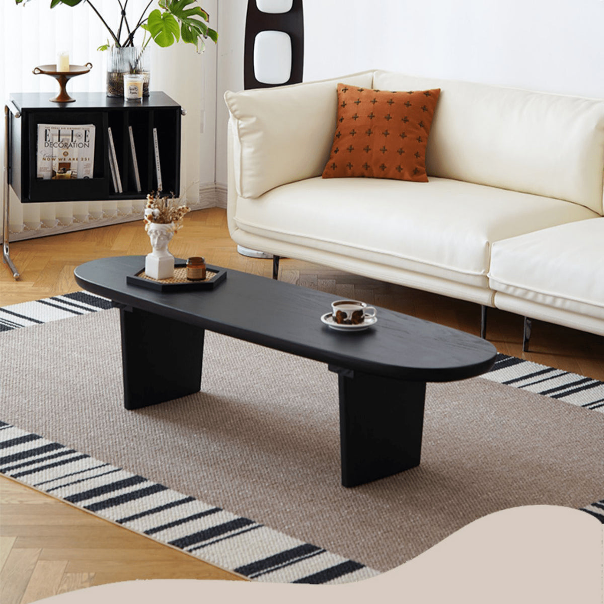 Sleek & Modern Black Wood Tea Table - Perfect for Your Contemporary Living Room Decor yw-210