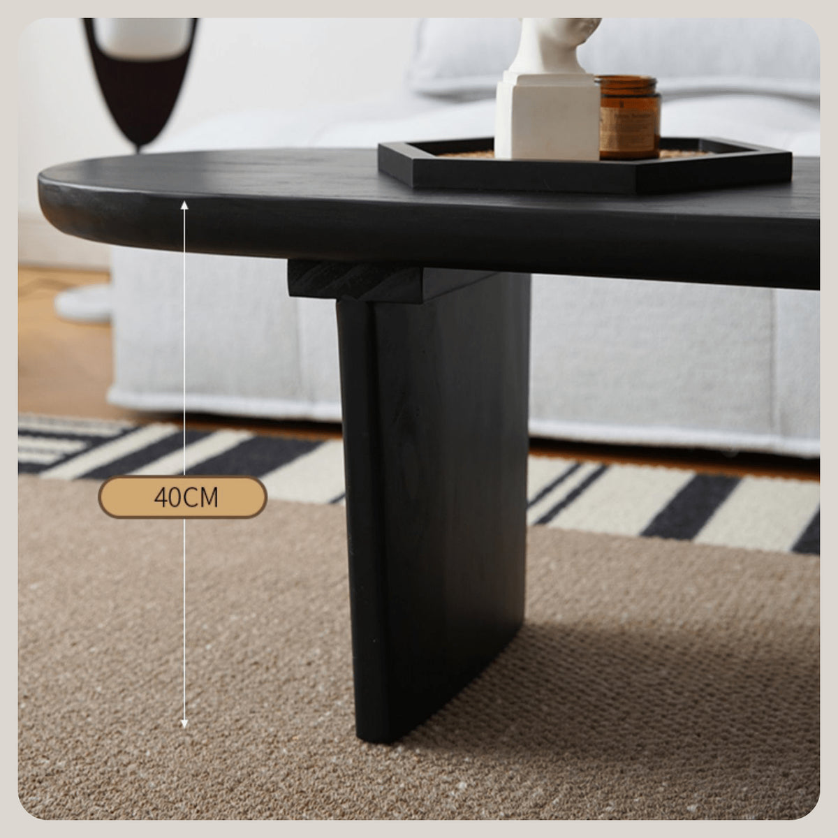 Sleek & Modern Black Wood Tea Table - Perfect for Your Contemporary Living Room Decor yw-210