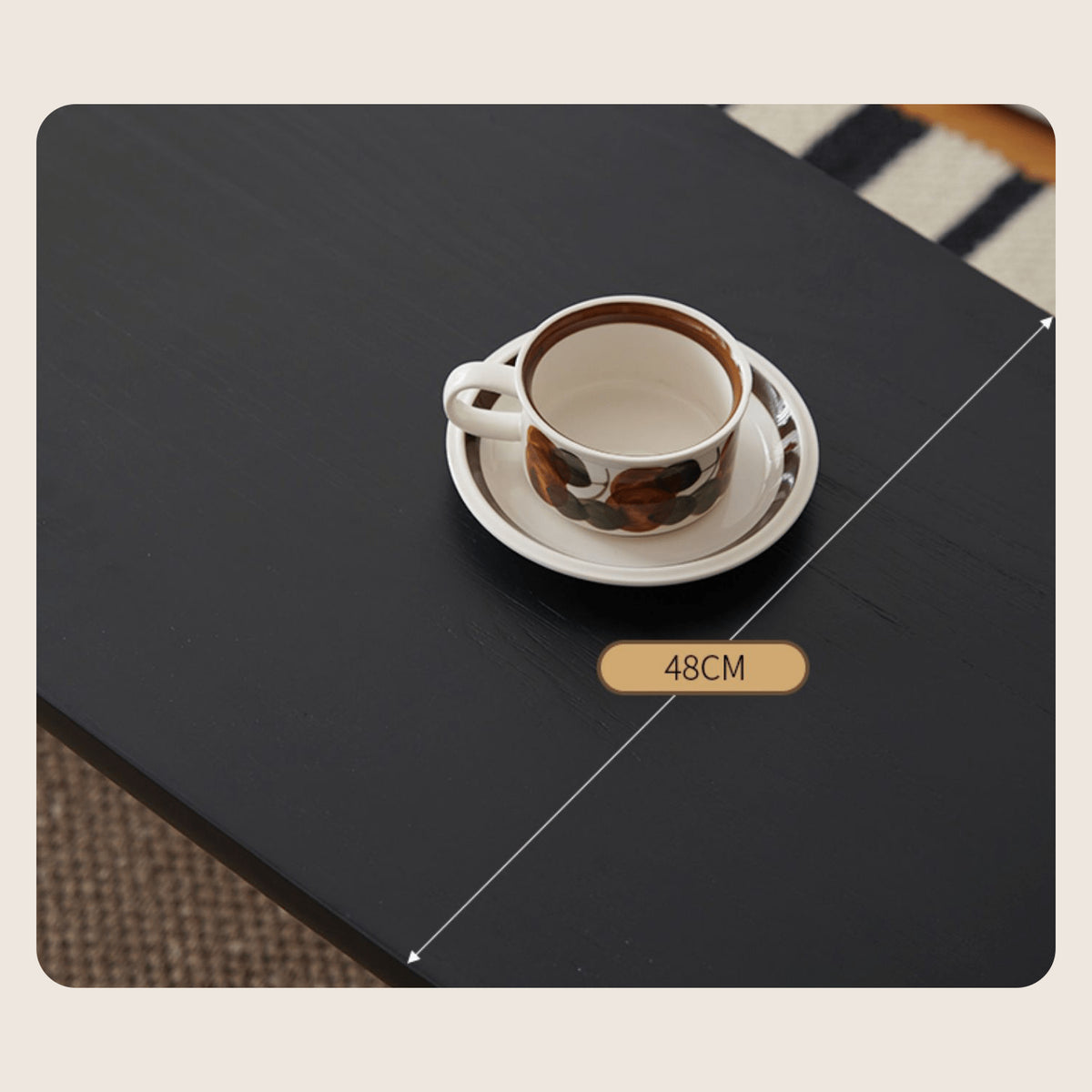 Sleek & Modern Black Wood Tea Table - Perfect for Your Contemporary Living Room Decor yw-210