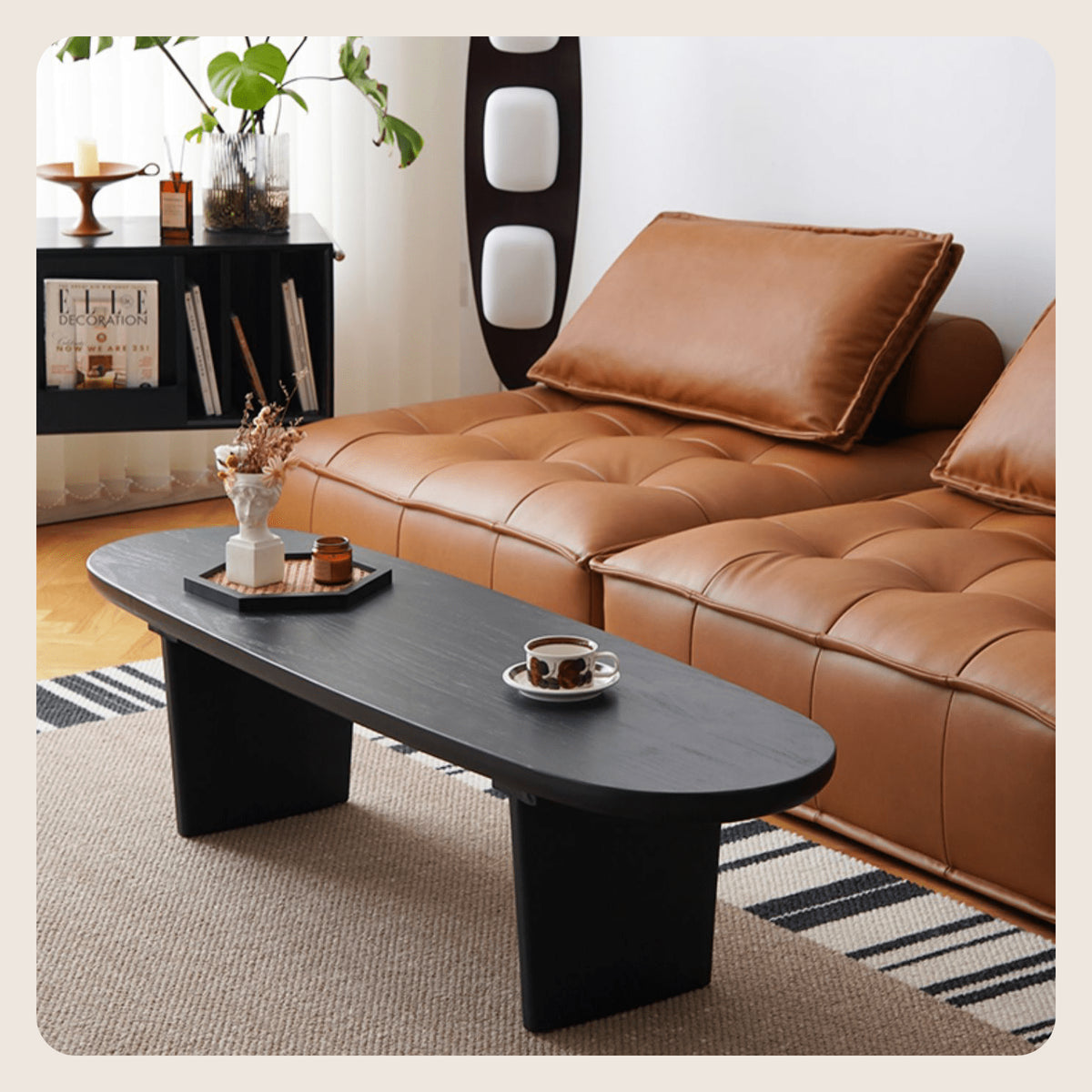 Sleek & Modern Black Wood Tea Table - Perfect for Your Contemporary Living Room Decor yw-210