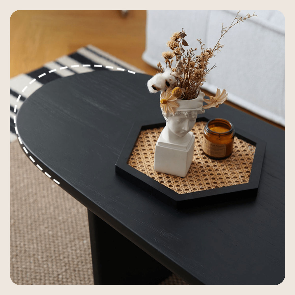 Sleek & Modern Black Wood Tea Table - Perfect for Your Contemporary Living Room Decor yw-210