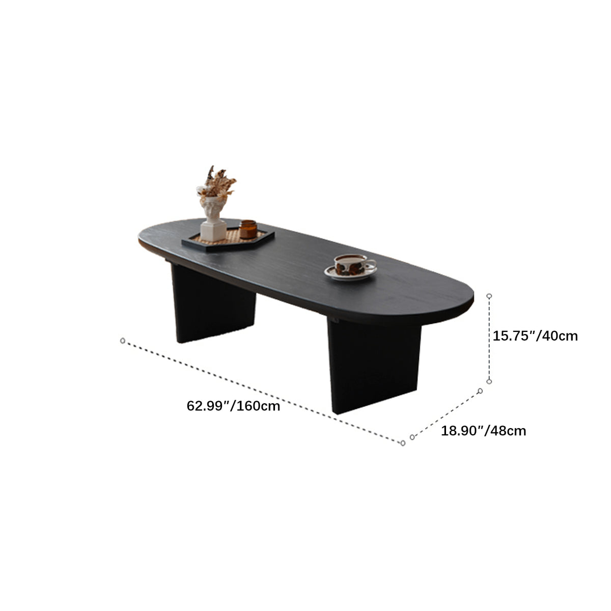 Sleek & Modern Black Wood Tea Table - Perfect for Your Contemporary Living Room Decor yw-210