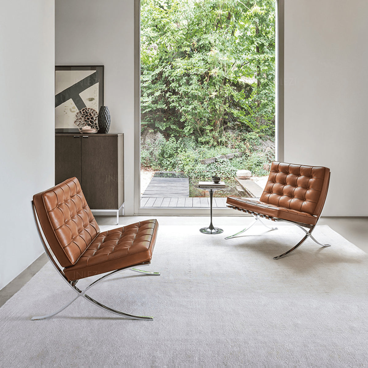 Modern Light Brown and White PU Leather Chair with Stainless Steel Legs - Stylish and Comfortable Seating yw-211