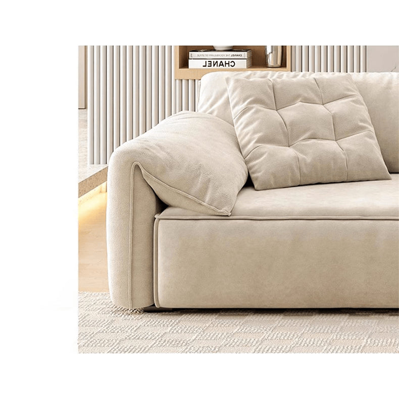 Off White and Yellow Techno Fabric Sofa with Black Accents - Modern Design for Stylish Living yw-214