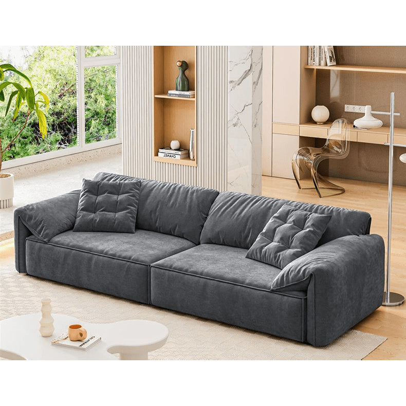 Off White and Yellow Techno Fabric Sofa with Black Accents - Modern Design for Stylish Living yw-214