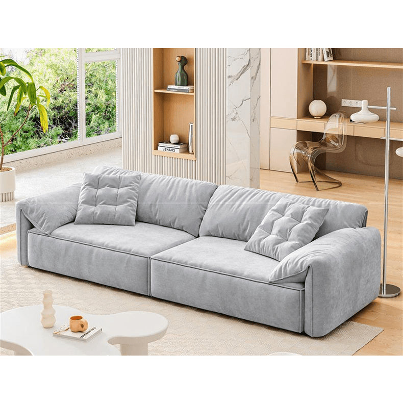 Off White and Yellow Techno Fabric Sofa with Black Accents - Modern Design for Stylish Living yw-214