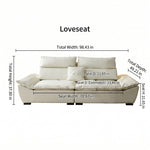 Sailboat-Inspired Fabric Sofa, Off-White Extra-Deep Couch with Solid Wood Frame for Spacious Living Room yw-217