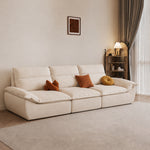 Sailboat-Inspired Fabric Sofa, Off-White Extra-Deep Couch with Solid Wood Frame for Spacious Living Room yw-217