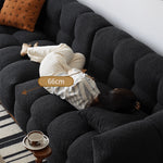 Modern Sofa with Black Faux Lambswool and White Pine Frame yw-218