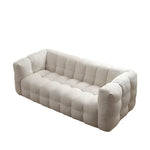 Modern Sofa with Black Faux Lambswool and White Pine Frame yw-218