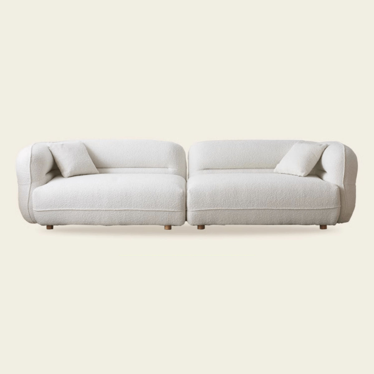 Luxurious White Faux Lambswool Sofa with Pine Wood Frame - Cozy and Elegant yw-219