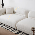 Luxurious White Faux Lambswool Sofa with Pine Wood Frame - Cozy and Elegant yw-219