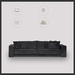 Stylish Light Blue & Black Techno Fabric Sofa with Pine Velvet Finish yw-220