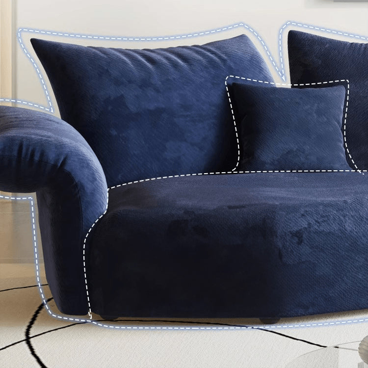 Luxurious Blue & White Pine Velvet Flannel Sofa - Perfect Blend of Style and Comfort yw-225