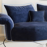 Luxurious Blue & White Pine Velvet Flannel Sofa - Perfect Blend of Style and Comfort yw-225