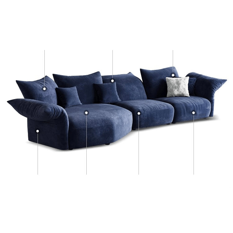 Luxurious Blue & White Pine Velvet Flannel Sofa - Perfect Blend of Style and Comfort yw-225