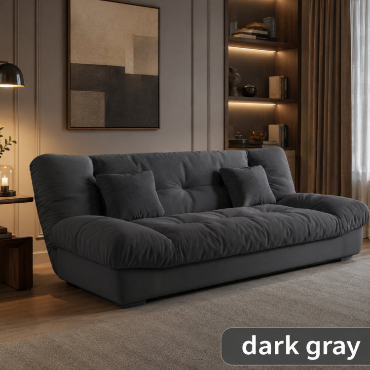 Soft Velvet Sofa Bed, Foldable 2-in-1 Sleeper Couch with Washable Cover, Single/Double Size, Cream Style zf-0429-1