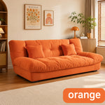 Soft Velvet Sofa Bed, Foldable 2-in-1 Sleeper Couch with Washable Cover, Single/Double Size, Cream Style zf-0429-1