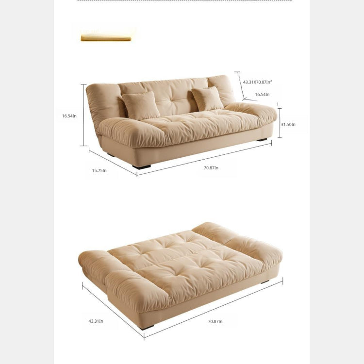 Cream Style Sofa Bed, Foldable 2-in-1 Sleeper for Small Spaces, Single/Double zf-0429-1
