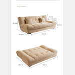 Cream Style Sofa Bed, Foldable 2-in-1 Sleeper for Small Spaces, Single/Double zf-0429-1