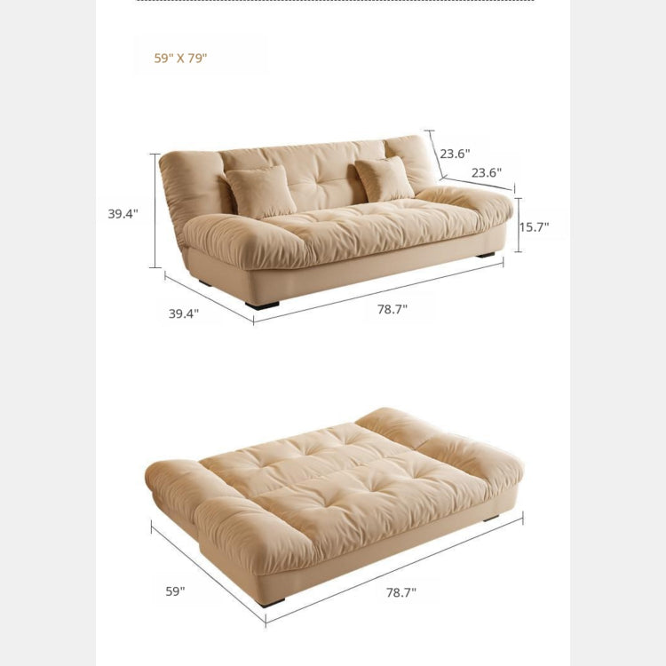 Cream Style Sofa Bed, Foldable 2-in-1 Sleeper for Small Spaces, Single/Double zf-0429-1