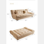 Cream Style Sofa Bed, Foldable 2-in-1 Sleeper for Small Spaces, Single/Double zf-0429-1