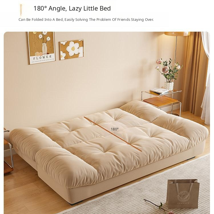 Cream Style Sofa Bed, Foldable 2-in-1 Sleeper for Small Spaces, Single/Double zf-0429-1