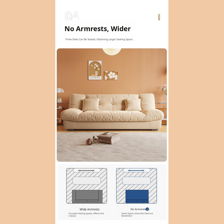 Cream Style Sofa Bed, Foldable 2-in-1 Sleeper for Small Spaces, Single/Double zf-0429-1