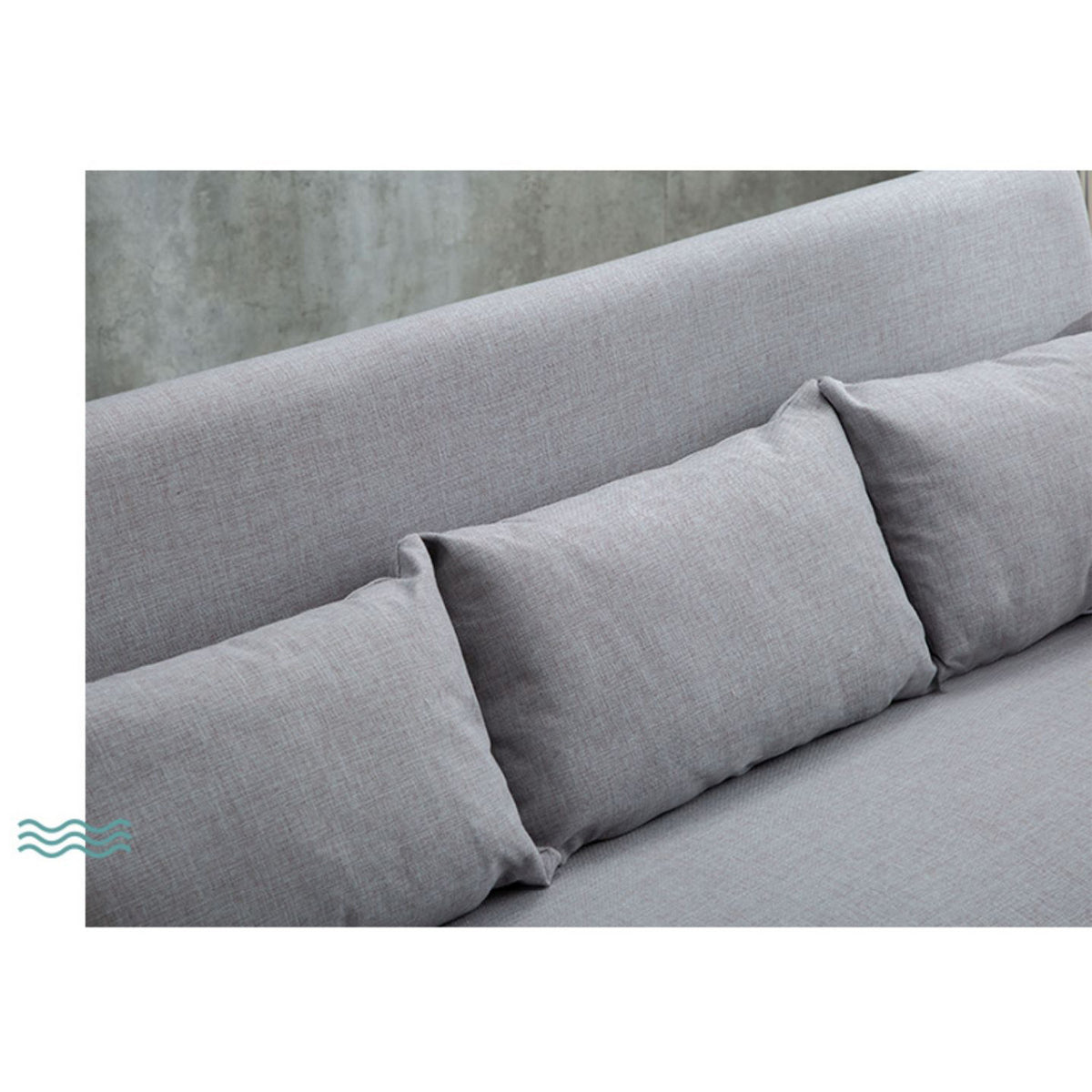 Stylish Gary Off-White Sofa with Blue, Brown, and Green Accents - Durable Rubber Wood Frame and Cotton-Ramie Blend Upholstery zsjj-97