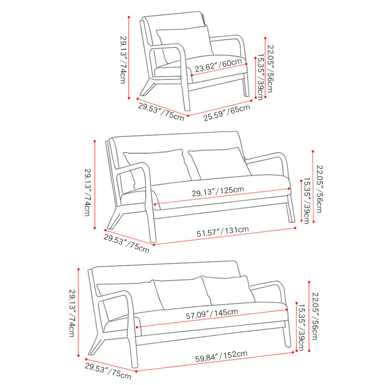 Elegant Sofa in Grass Green, Gray, and Off-White with Rubber Wood Frame and Cotton-Ramie Cushion zsjj-98