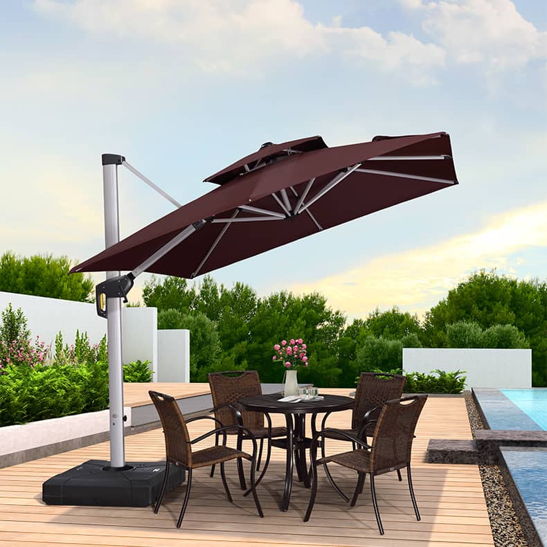 Premium Sunshade with Color-Woven Fabric and Durable Aluminum Alloy Frame zy-024-2