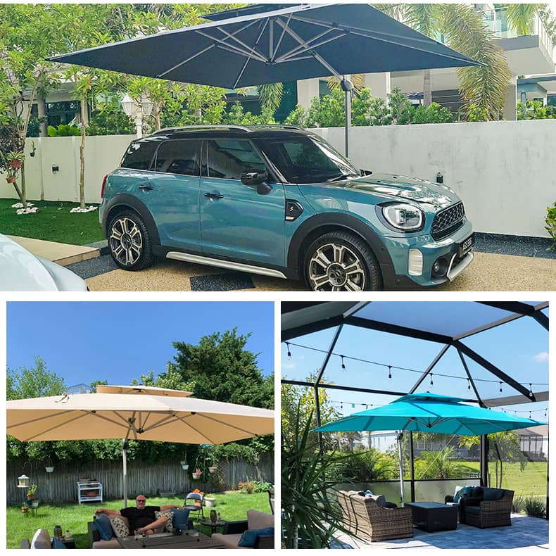 Premium Sunshade with Color-Woven Fabric and Durable Aluminum Alloy Frame zy-024-2