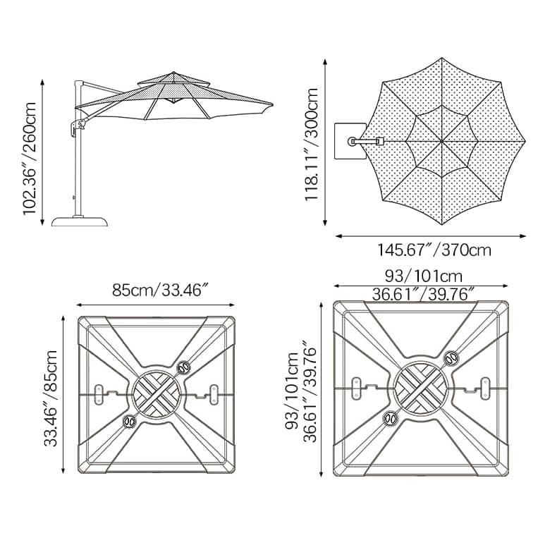 Premium Sunshade with Color-Woven Fabric and Durable Aluminum Alloy Frame zy-024-2