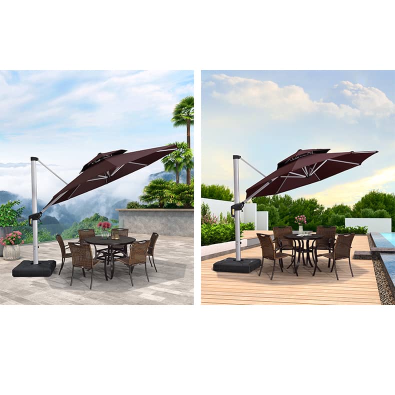 Premium Sunshade with Aluminum Alloy Frame - Dark Green, Brown, Wine Red, Khaki Color Options - Durable Woven Fabric for Outdoor Comfort zy-025-2