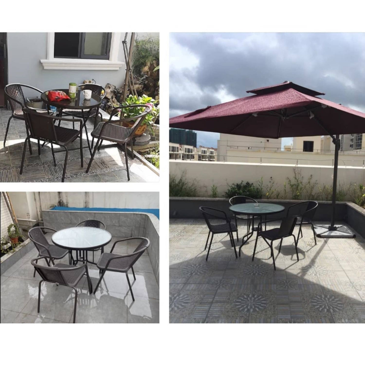 Stylish Black PE Rattan Table with Durable Galvanized Steel Frame zy-027-1