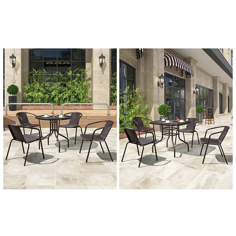 Stylish Black PE Rattan Table with Durable Galvanized Steel Frame zy-027-1