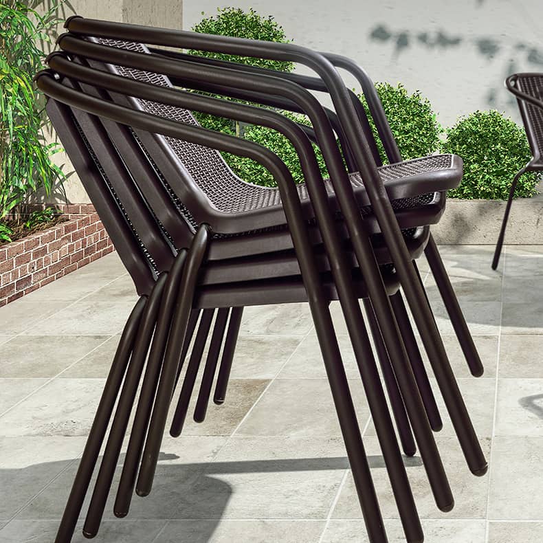 Stylish Black PE Rattan Table with Durable Galvanized Steel Frame zy-027-1