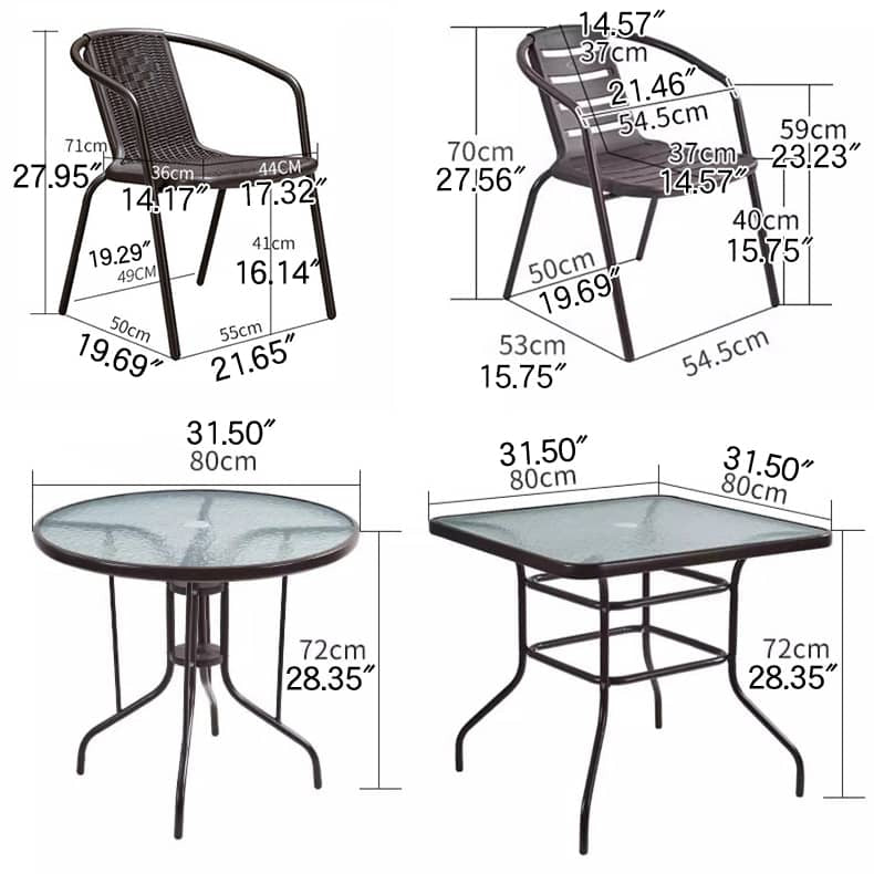 Stylish Black PE Rattan Table with Durable Galvanized Steel Frame zy-027-1