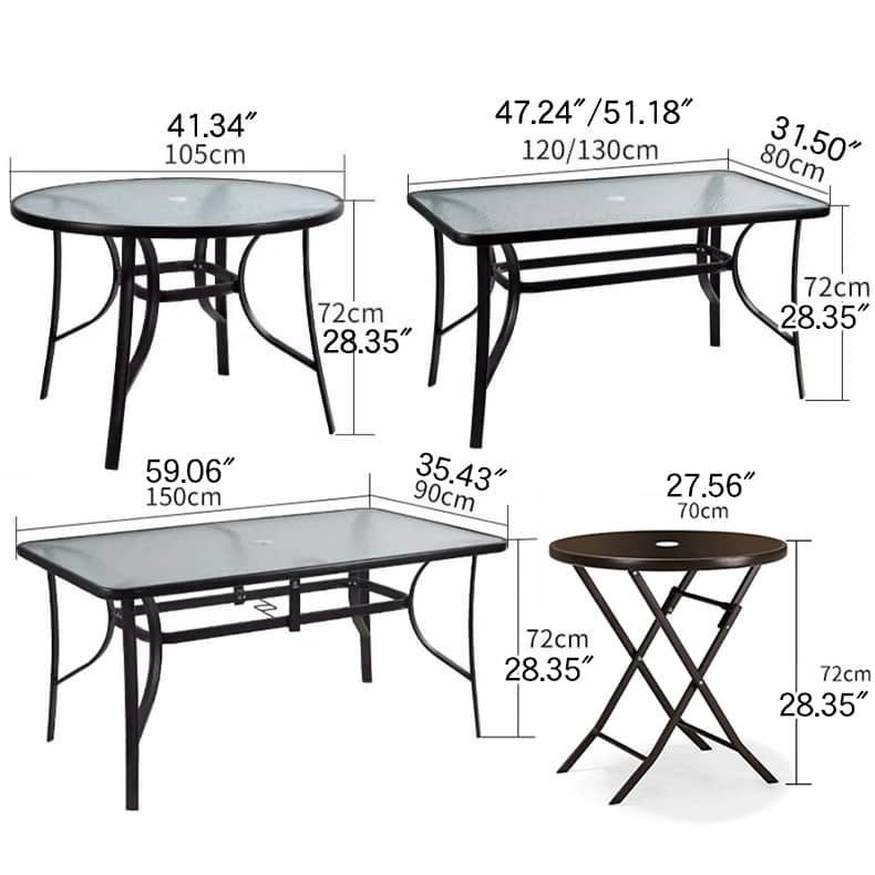 Stylish Black PE Rattan Table with Durable Galvanized Steel Frame zy-027-1