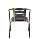 Elegant Dark Brown PE Rattan Table with Sturdy Galvanized Steel Frame zy-029