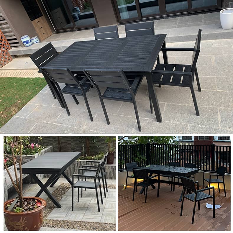 Durable Black WPC Table with Sleek Modern Design for Outdoor and Indoor Use zy-034